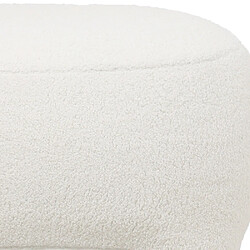 Avis ICONIK INTERIOR Repose-pieds Tapissé - Pouf en Tissu Bouclé - Magnolia Blanc