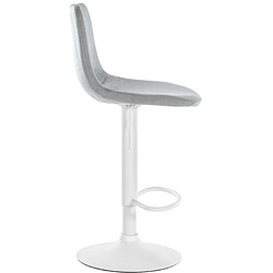 Decoshop26 Set de 2 tabourets de bar repose-pieds en métal blanc confortable en forme d'arc assise en velours gris 10_0004135 