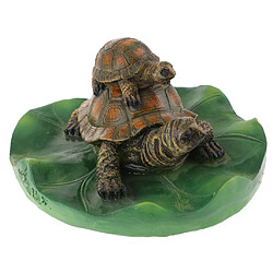 tortue d'eau flottante ornement de feuille de lotus décor d'étang 3 famille brun foncé