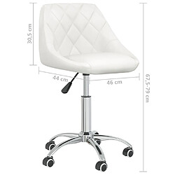 vidaXL Chaise pivotante de salle à manger Blanc Similicuir pas cher