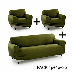 Housse de canapé Sofakover Pocket Trio Romeo 3 Unités - Vert