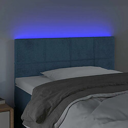 Avis Maison Chic Tête de lit moderne à LED lumineuse pour chambre - Décoration de lit Bleu foncé 90x5x78/88 cm Velours -MN17317