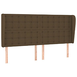 Maison Chic Tête de lit scandinave avec oreilles,meuble de chambre Marron foncé 183x23x118/128 cm Tissu -MN38172