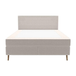 Avis Vente-Unique Ensemble complet boxspring tête de lit + sommier + matelas + surmatelas - 180 x 200 cm - Velours côtelé - Beige - NARA de YSMÉE