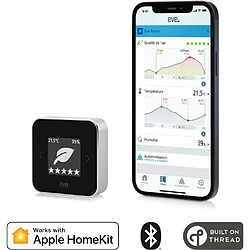 Capteur de qualité de l'air intérieur EVE ROOM - Technologie Apple HomeKit Bluetooth Thread