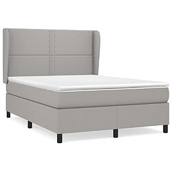 vidaXL Sommier à lattes de lit avec matelas Gris clair 140x200cm Tissu