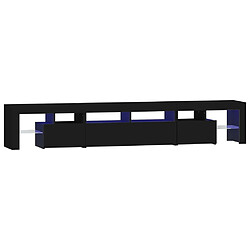 Maison Chic Meuble TV avec lumières LED, Banc TV pour salon, Meuble de rangement Noir 230x36,5x40 cm -GKD53369