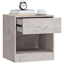 Acheter vidaXL Tables de chevet 2 pcs avec tiroir Gris béton