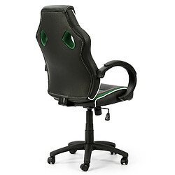 Avis Vs Venta-Stock Fauteuil de Bureau réglabe et inclinable Formula tapissé en Similicuir et Tissu Maille, Couleur Noir et Vert, accoudoirs rembourrés.