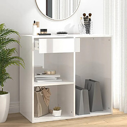 vidaXL Armoire cosmétique Blanc brillant 80x40x75 cm Bois d'ingénierie 