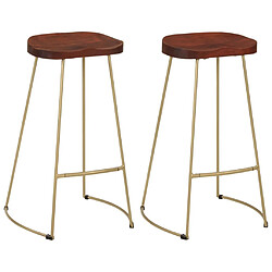 vidaXL Tabourets de bar Gavin 2 pcs 50x40x78 cm Bois massif manguier 