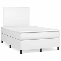 Maison Chic Lit adulte- Lit + matelas + LED,Sommier à lattes de lit matelas LED blanc 120x190 cm similicuir -GKD67149