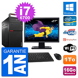 PC Tour Lenovo M700 Ecran 27" Intel i7-6700 RAM 16Go Disque 1To Windows 10 Wifi - Occasion