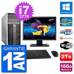 PC Tour HP Pro 6300 CMT Ecran 27" i7-3770 RAM 16Go Disque 2To Windows 10 Wifi - Occasion