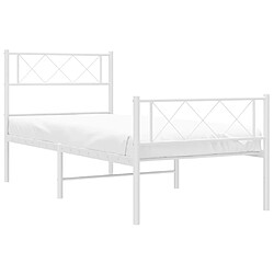 Avis Maison Chic Lit adulte - Lit simple Cadre de lit métal avec tête de lit/pied de lit,Structure du lit Contemporain pour chambre blanc 100x190cm -MN49963