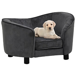 Maison Chic Niche Canapé,Lit pour chien | Panier couchage pour chien Gris foncé 69x49x40 cm Peluche -GKD79508