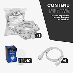 SkyLantern Guinguette Ampoules Remplaçables Blanc 10 m Cable Blanc pas cher