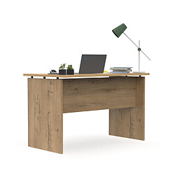 Avis Pegane Table de bureau, meuble du bureau coloris chêne doré - Longueur 120 x Profondeur 68 x hauteur 76 cm