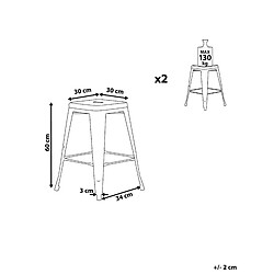 Avis Beliani Tabouret de bar Set de 2 Métal Jaune CABRILLO