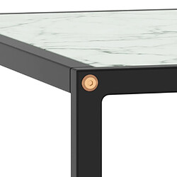 Avis vidaXL Table basse Noir avec verre marbre blanc 60x60x35 cm