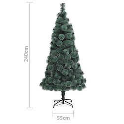 vidaXL Sapin de Noël artificiel avec support Vert 240 cm PET pas cher