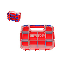 Lot de 3 boîtes à outil de rangement Organiseur en plastique EMTOP 12 Valise Empilable Rangement Multiple Cases Modulables Séparateurs amovibles+EMTOP Lot de 3 boîtes à outil de rangement Organiseur en plastique EMTOP 12 Valise Empilable Rangement Multiple Cases Modulables Séparateurs amovibles+Rouge et bleu