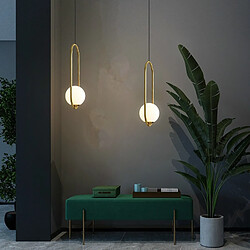 Wewoo Suspension luminaire Lustre Lampe Suspendue Restaurant Simple Tête Personnalité Créative En Cuivre Moderne avec 5 W Lumière NeutreStyle De Forme Ovale B2