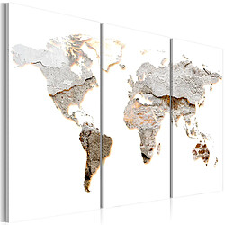 Decoshop26 Tableau toile de décoration murale impression premium en 3 parties sur châssis en bois motif Des continents concrets 60x40 cm 11_0015511 