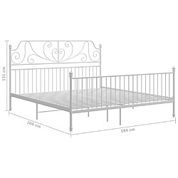 vidaXL Cadre de lit sans matelas blanc métal 180x200 cm pas cher