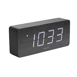 Karlsson Horloge réveil en bois Square - H. 9 cm - Noir