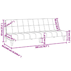 vidaXL Canapé-lit à 2 places crème tissu pas cher