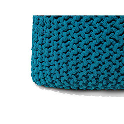 Beliani Pouf en coton bleu marine 50 cm CONRAD pas cher