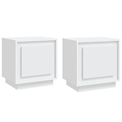 Maison Chic Lot de 2 Tables de chevet - Tables de Nuit blanc 44x35x45 cm bois d'ingénierie