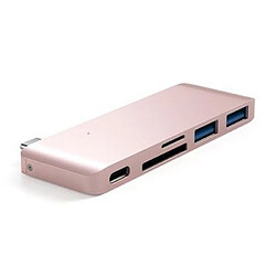 Avis Satechi Hub Type-C avec 2 Ports USB 3.0 et 2 Lecteurs Carte SD/Micro SD Rose