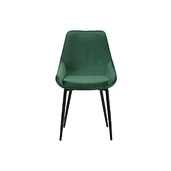 Vente-Unique Lot de 6 chaises - Velours et métal noir - Vert - MASURIE