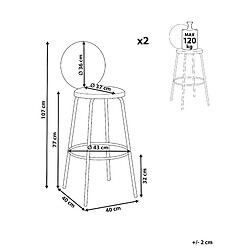 Avis Beliani Tabouret de bar Set de 2 Bouclé Noir EMERY