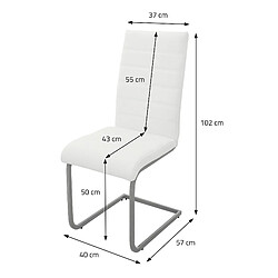 Acheter ML-Design Lot de 6 chaise de salle à manger à piétement haut dossier blanc en simili/métal