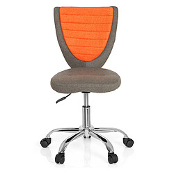 Chaise de bureau enfant / Siège pivotant KIDDY COMFORT tissu gris/orange hjh OFFICE