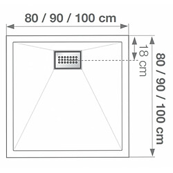 Aquaproducts Receveur douche carré Blanc extra plat 80 cm - Kinecompact 3046151 pas cher