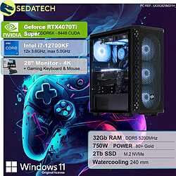 Sedatech Pack PC Gamer Pro • Intel i7-12700KF • RTX4070Ti Super • 32Go DDR5 • 2To SSD M.2 • Windows 11 • Moniteur 28"