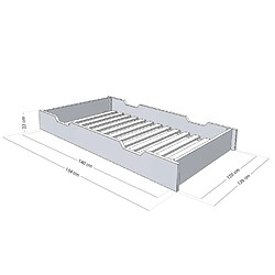 Avis Youdoit Tiroir de lit 120 x 160 avec sommier BUDDY - vert sauge