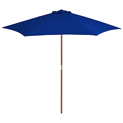 vidaXL Parasol de jardin avec mât en bois bleu 270 cm 