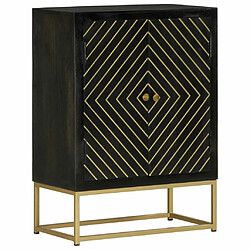 Maison Chic Buffet commode,console avec 2 portes pour rangement noir et doré 55x30x75 cm manguier -MN44430