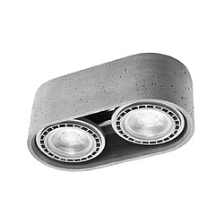 Sollux Downlights doubles montés en surface Oval Grey GU10 Ledkia Plafonnier Basic 2 Béton SOLLUX Gris