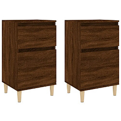 vidaXL Tables de chevet 2 pcs chêne marron 40x35x70 cm