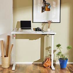 ELEVA Bureau assis debout blanc 120x70x3cm