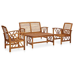 vidaXL Salon de jardin 4 pcs Bois d'acacia solide 