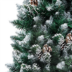 Avis vidaXL Arbre de Noël artificiel pré-éclairé/boules pommes de pin 210cm