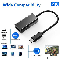 iLike HD7 USB-C Plug to HDMI 4K Femelle Audio & Vidéo Câble Adaptateur 10 cm - Convertisseur Noir pas cher