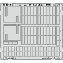 USS Missouri part 10-hull plates f. Trum - 1:200e - Eduard Accessories 